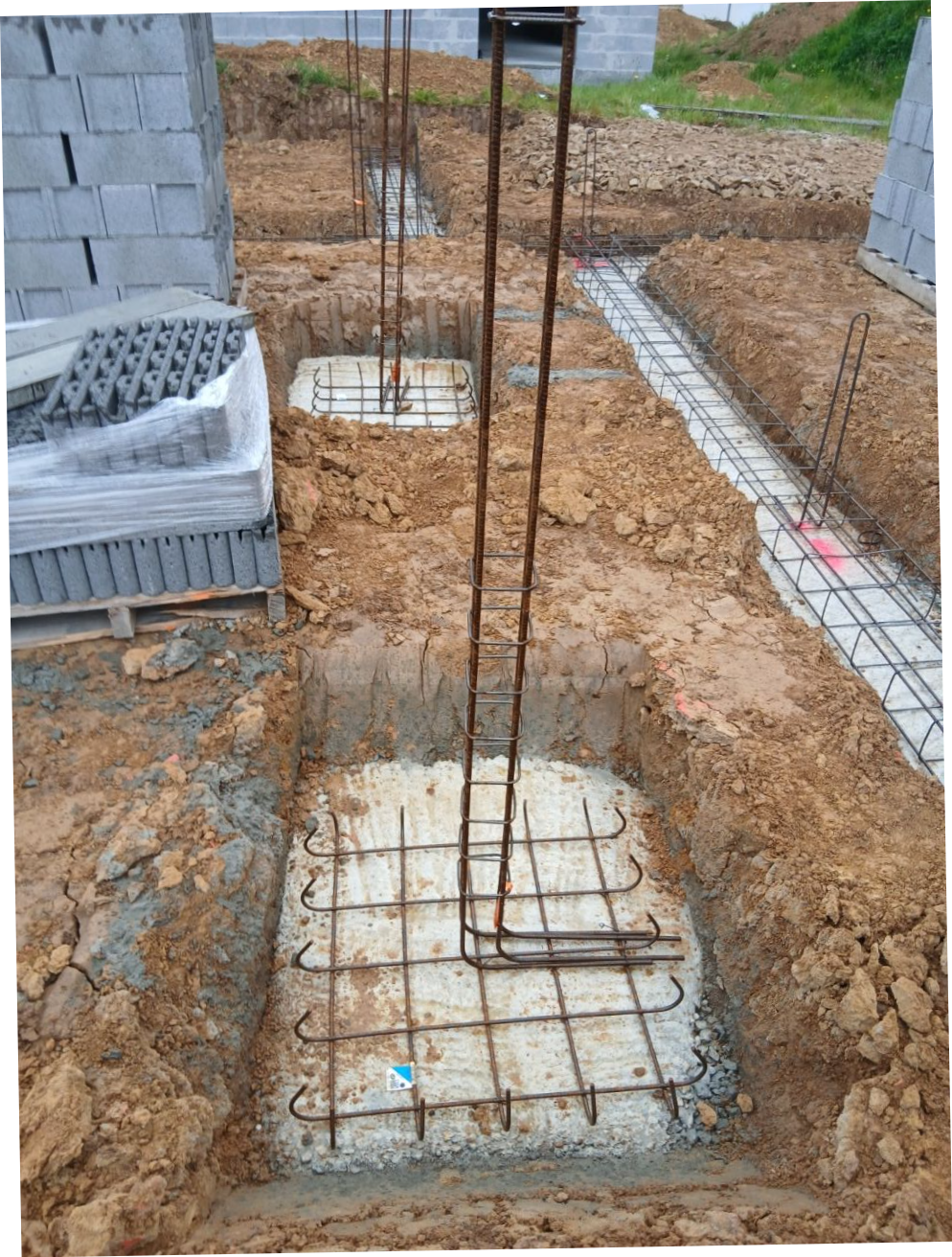 Mission de vérification des fondations avant coulage. 